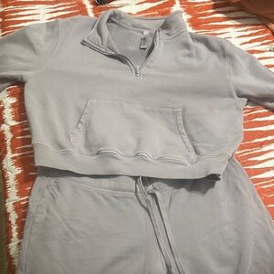 Light purple Skims jogger set.  Cotton fleece